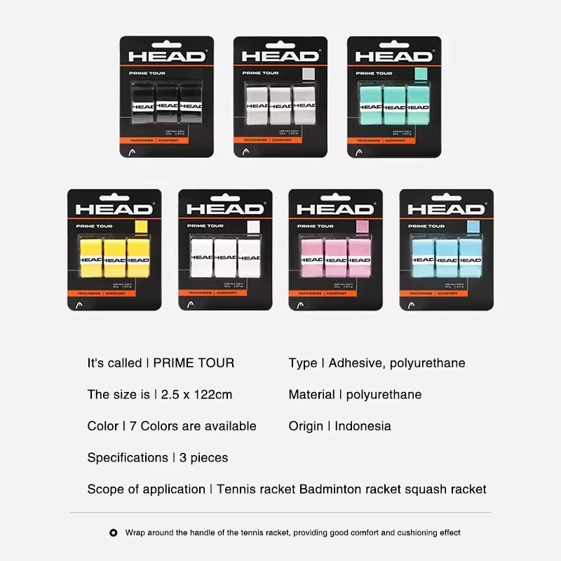 3pcs/lot HEAD Tennis Overgrip Sticky PU Hand Glue Padel Racket Tenis Grip Anti-Slip Training Sweatband For Tennis Badminton