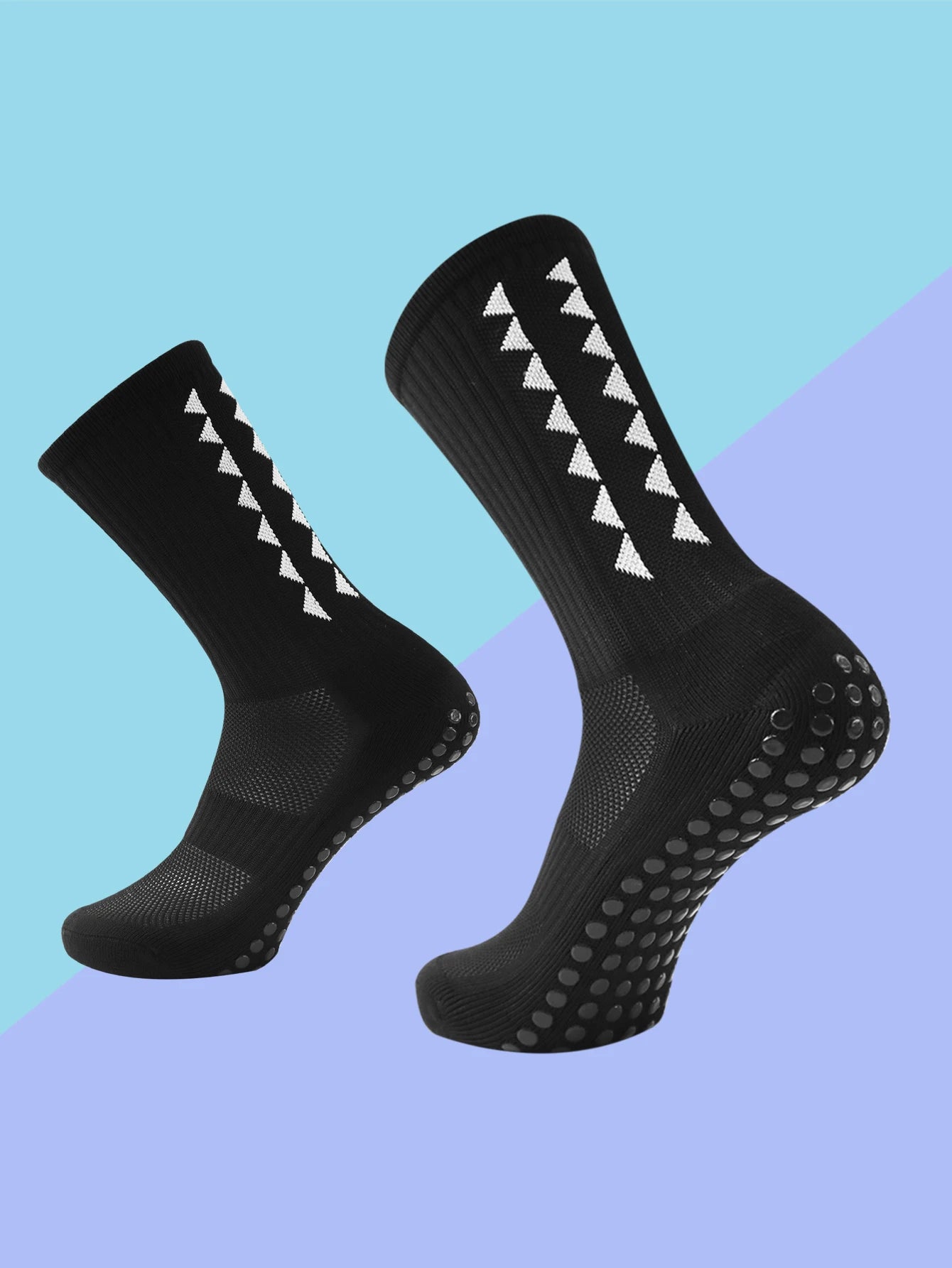 1 Pair Men's Football Socks with Grip, Non Slip Anti Slip Athletic Socks with Cushion Pads for Football/Basketball/Hockey